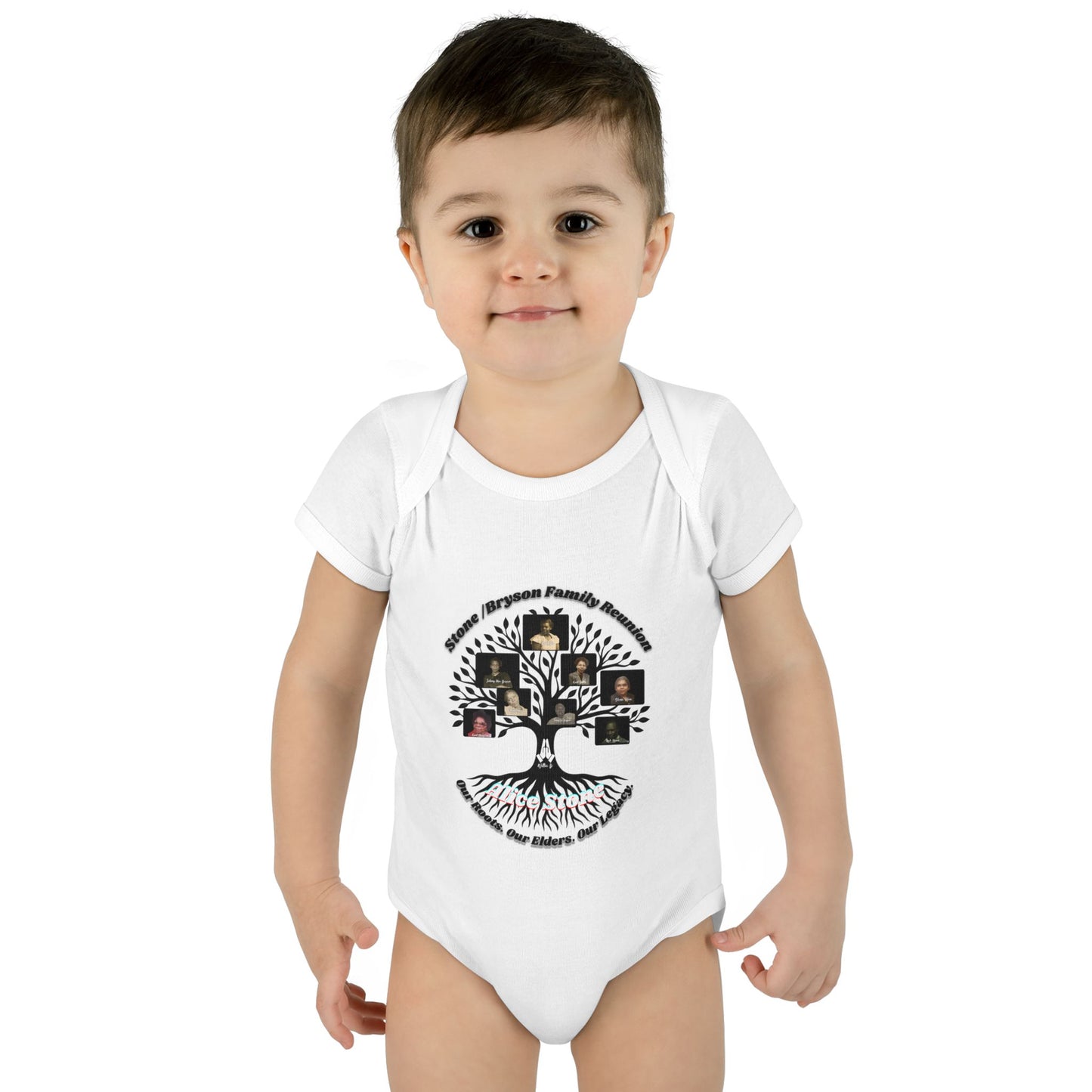 Bryson–Stone Family Reunion Infant Rib Bodysuit — Product Description