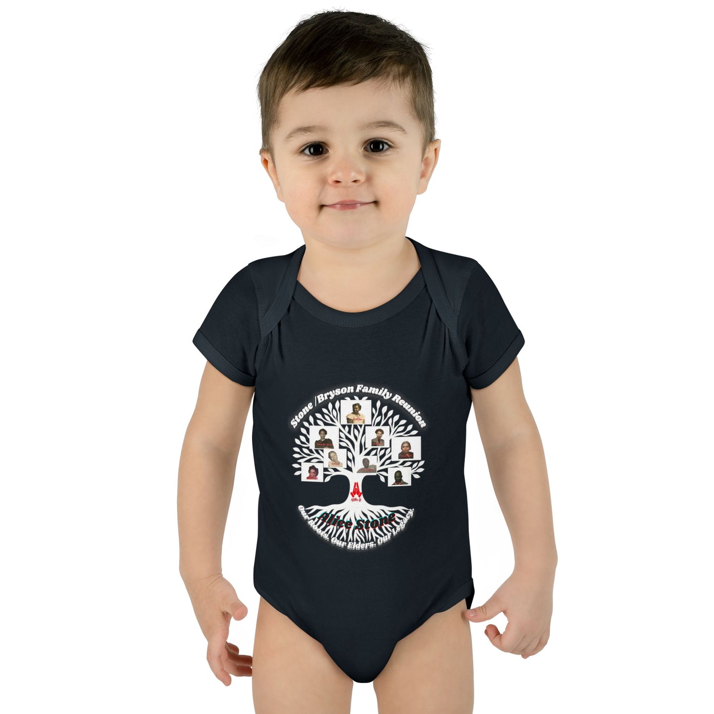 Bryson–Stone Family Reunion Infant Rib Bodysuit — Product Description