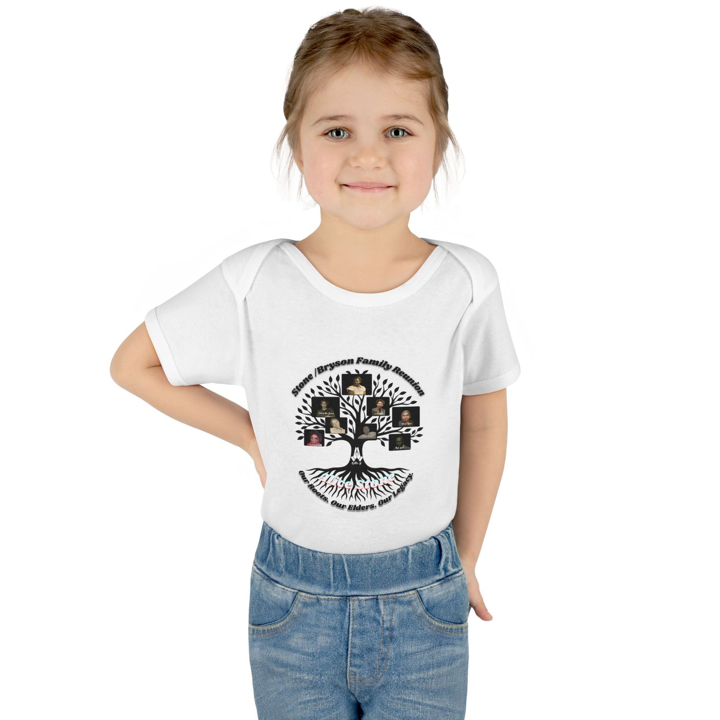 Bryson–Stone Family Reunion Infant Rib Bodysuit — Product Description