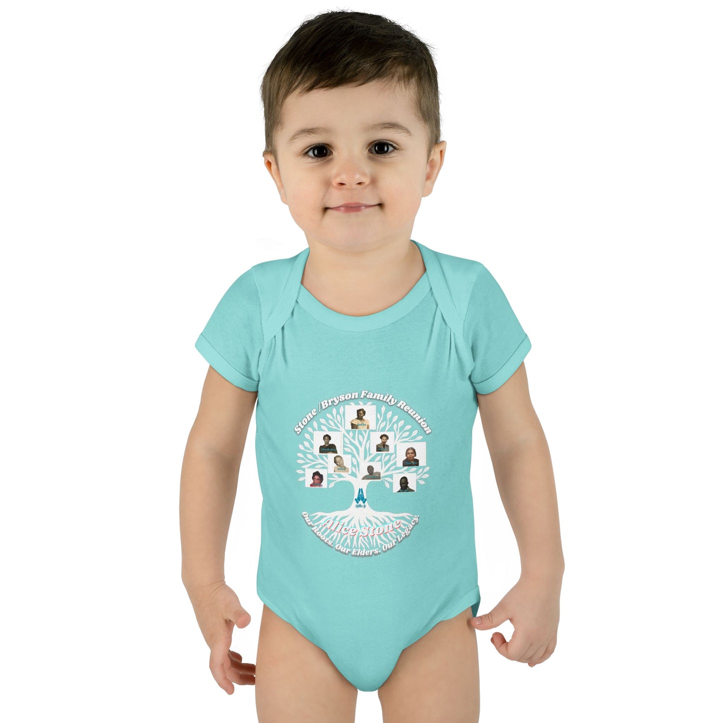 Bryson–Stone Family Reunion Infant Rib Bodysuit — Product Description