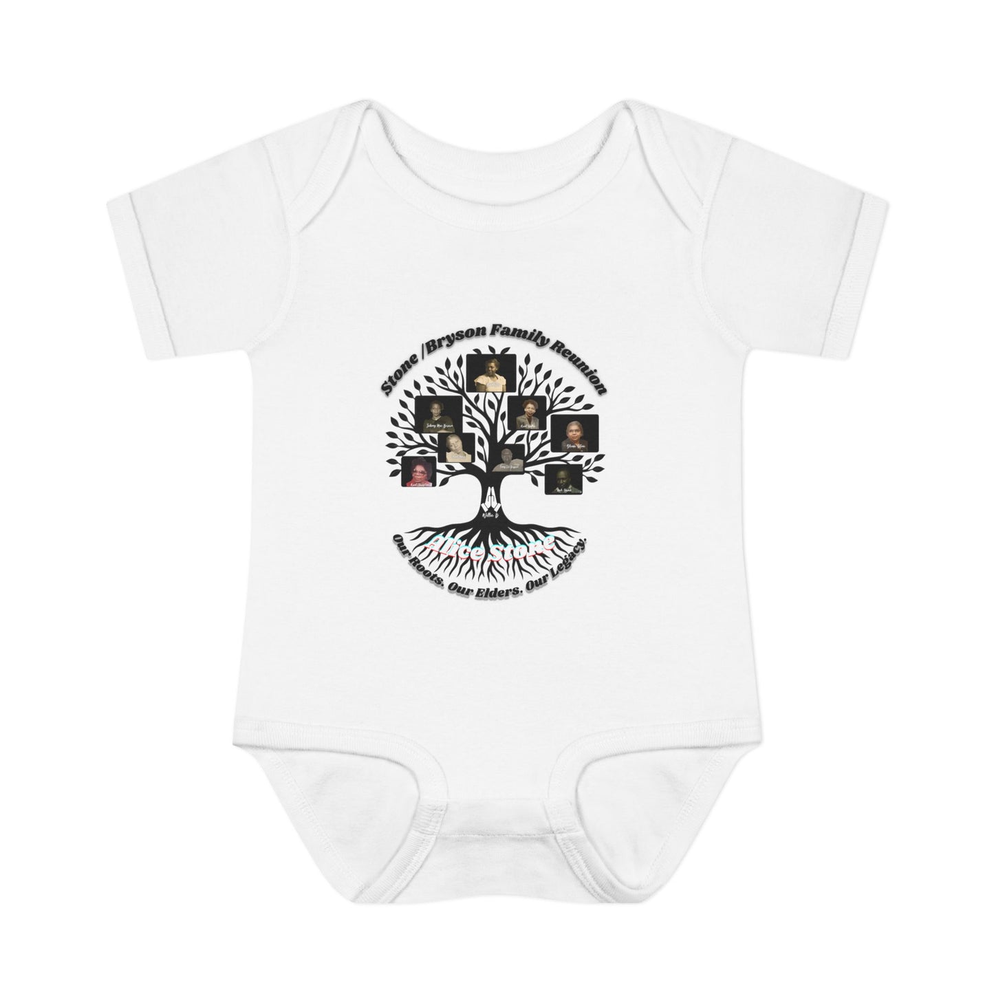 Bryson–Stone Family Reunion Infant Rib Bodysuit — Product Description